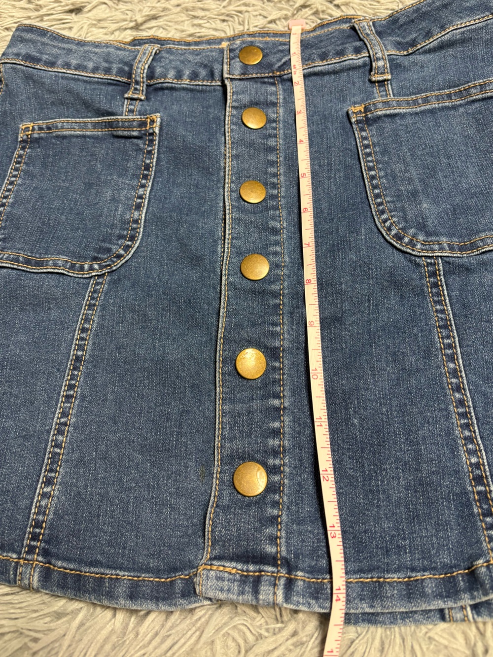 Altar'd State Denim Button-Front Mini Skirt - Picture 12 of 15